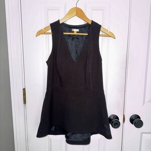 Leifsdottir Black Sleeveless V-Neck Peplum Top from Anthropologie